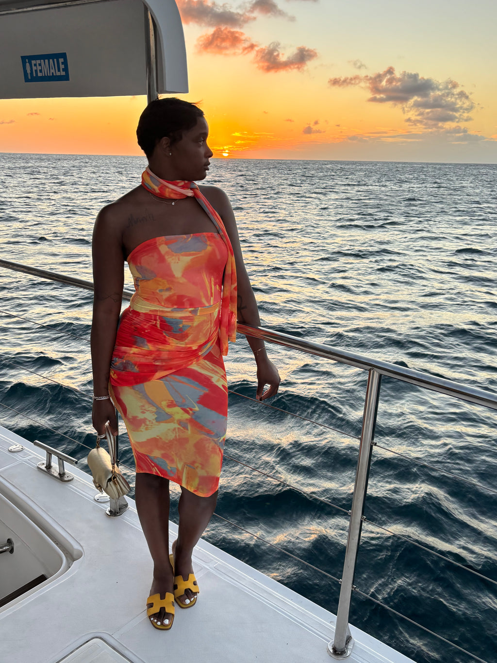 Sunset Drip Midi Dress