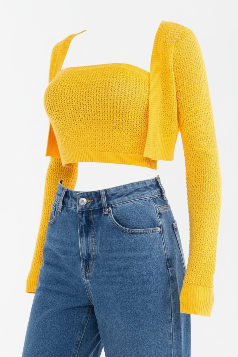 Sunny Stitch Knit Set - Front Ghost