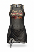Cheetah Chic Beach Set - Mesh Dress Ghost