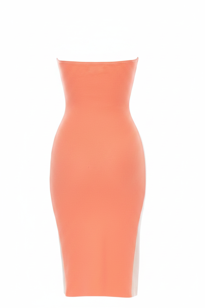 Peaches & Cream Midi Dress - Back Mannequin View