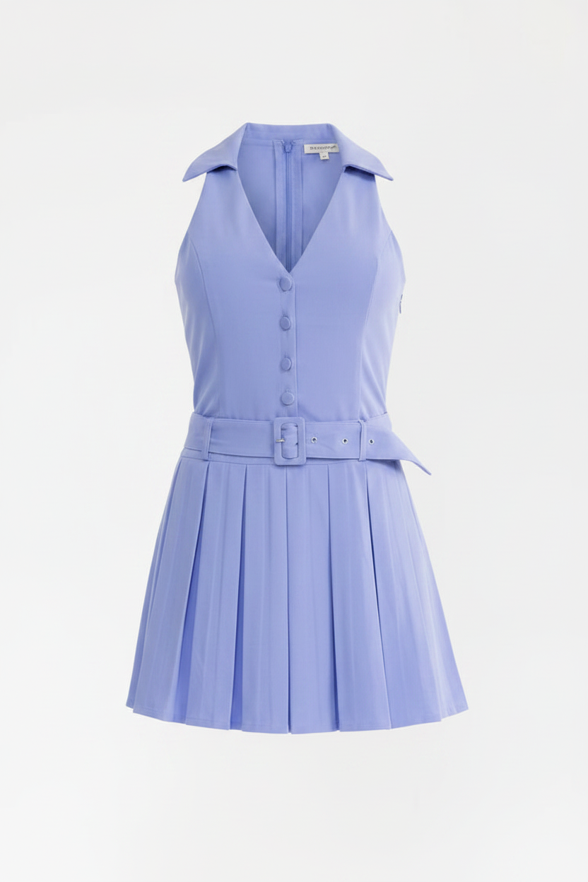 Pleated Tennis Dress - Purple Front Ghost