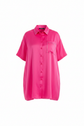 Pretty in Pink Shirt Dress - Front Ghost