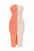 Peaches & Cream Midi Dress - Front Mannequin View