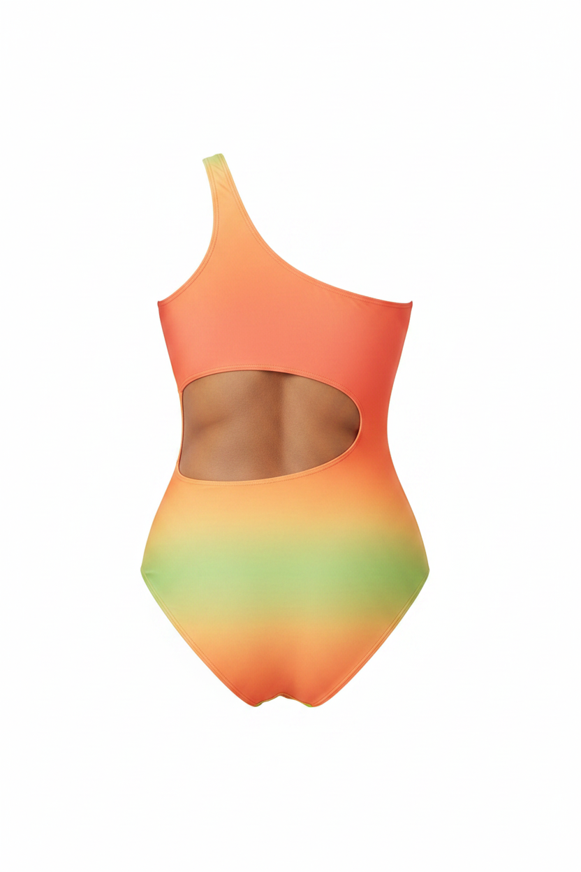 Mango Drip Cutout One-Piece - Back View