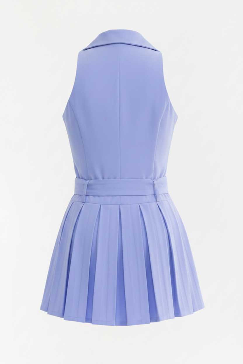 Pleated Tennis Dress - Purple Back Ghost