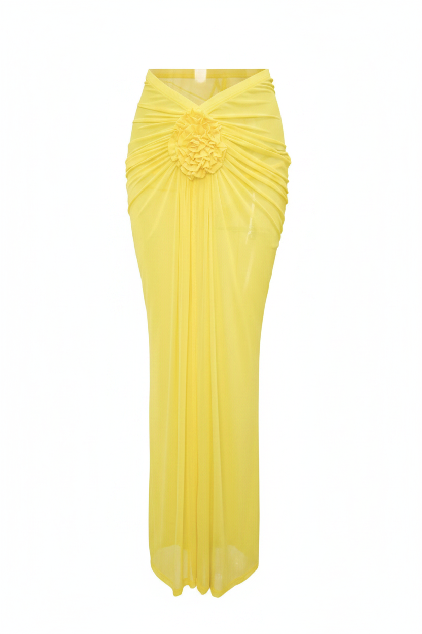 Yellow Petal 3-Piece Set - Skirt Detail