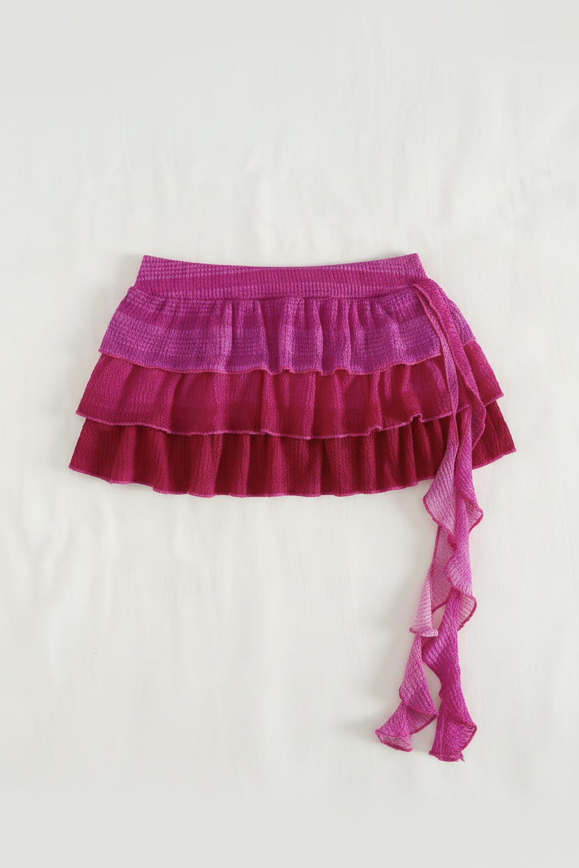 Pink Ombré Ruffle Swim Set - Ruffle Skirt