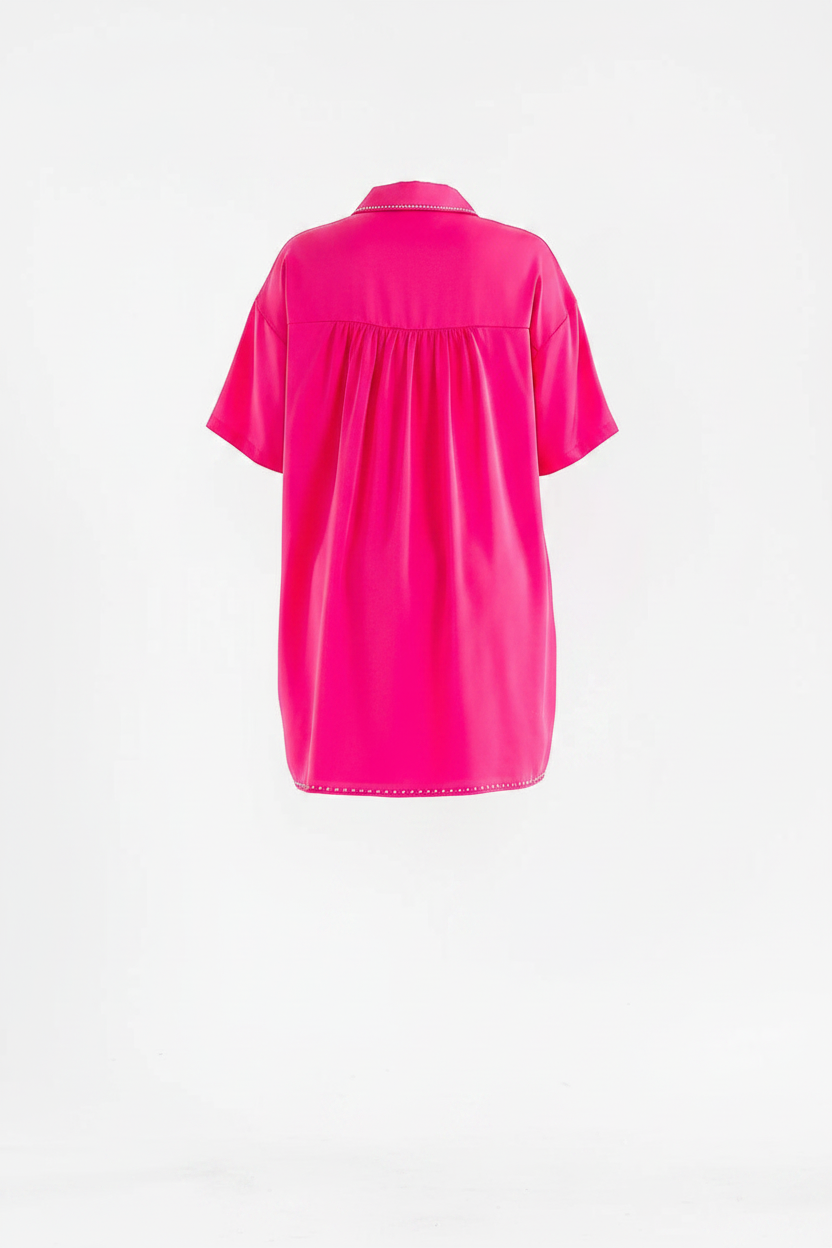 Pretty in Pink Shirt Dress - Back Ghost