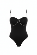 Diamond Strap Bustier Bodysuit - Ghost