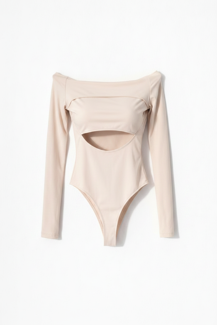 Soft Glow Cut-Out Bodysuit - Front Shaped